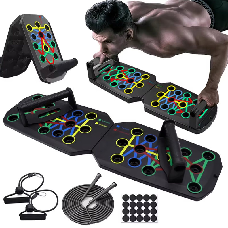 Push-Up Board Set Portable Multifunctional Push-Up Bar Foldable Fitness Equipment for Chest Abdomen Arms/Back Training
