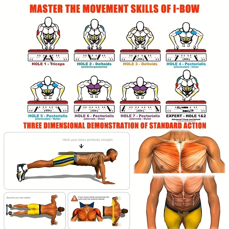 Push-Up Board Set Portable Multifunctional Push-Up Bar Foldable Fitness Equipment for Chest Abdomen Arms/Back Training